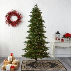 8 Ft. South Carolina Fir Artificial Christmas Tree With 650 Clear Lights And 2598 Bendable Branches -Northlight Shop nearly natural pre lit christmas trees t1894 31 1000