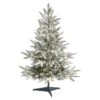3 Ft. Pre-Lit Flocked Manchester Spruce Artificial Christmas Tree With 50 Clear Lights -Northlight Shop nearly natural pre lit christmas trees t1973 64 1000