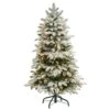 4 Ft. Flocked North Carolina Fir Artificial Christmas Tree With 250 Warm White Lights And 779 Bendable Branches -Northlight Shop nearly natural pre lit christmas trees t3334 64 1000