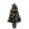36 In. Pre-Lit Fiber Optic Cosmopolitan Star Topped Artificial Christmas Tree With Decorative Planter -Northlight Shop nearly natural pre lit christmas trees t4750 64 1000