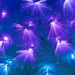 6 Ft. Pre-Lit Fiber Optic White Artificial Christmas Tree With Star Tree Topper 16 6 Ft. Pre-Lit Fiber Optic White Artificial Christmas Tree With Star Tree Topper -Northlight Shop nearly natural pre lit christmas trees t4770 1d 1000