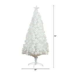 6 Ft. Pre-Lit Fiber Optic White Artificial Christmas Tree With Star Tree Topper 18 6 Ft. Pre-Lit Fiber Optic White Artificial Christmas Tree With Star Tree Topper -Northlight Shop nearly natural pre lit christmas trees t4770 c3 1000