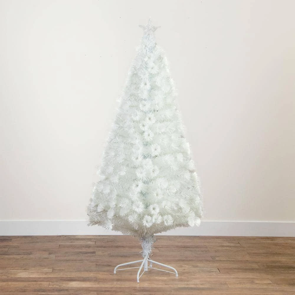 6 Ft. Pre-Lit Fiber Optic White Artificial Christmas Tree With Star Tree Topper 13 6 Ft. Pre-Lit Fiber Optic White Artificial Christmas Tree With Star Tree Topper - Image 13