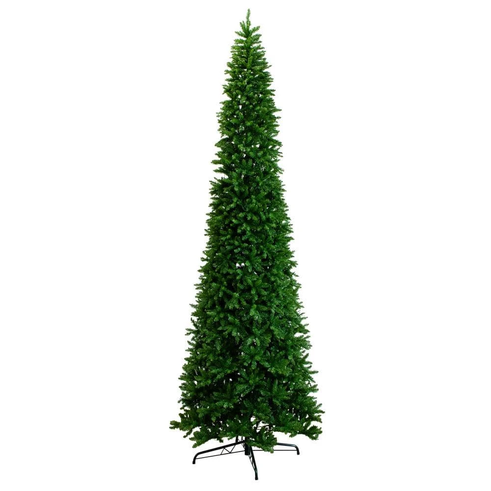15 Ft. Pre-Lit LED Slim Green Mountain Pine Artificial Christmas Tree With 1900 Warm White Lights And 5460 Branches 1 15 Ft. Pre-Lit LED Slim Green Mountain Pine Artificial Christmas Tree With 1900 Warm White Lights And 5460 Branches