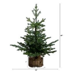 3ft. Pre-Lit Artificial Christmas Tree In Jute Wire Planter With 30-Warm White LED Lights -Northlight Shop nearly natural pre lit christmas trees t5377 c3 1000