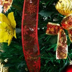 5 Ft. Pre-Lit Artificial Pop Up Christmas Tree With Red And Gold Ornaments, Ribbons And 100-Warm White LED Lights 24 5 Ft. Pre-Lit Artificial Pop Up Christmas Tree With Red And Gold Ornaments, Ribbons And 100-Warm White LED Lights -Northlight Shop nearly natural pre lit christmas trees t5416 44 1000