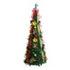5 Ft. Pre-Lit Artificial Pop Up Christmas Tree With Red And Gold Ornaments, Ribbons And 100-Warm White LED Lights -Northlight Shop nearly natural pre lit christmas trees t5416 64 1000