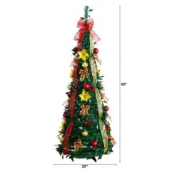 5 Ft. Pre-Lit Artificial Pop Up Christmas Tree With Red And Gold Ornaments, Ribbons And 100-Warm White LED Lights 21 5 Ft. Pre-Lit Artificial Pop Up Christmas Tree With Red And Gold Ornaments, Ribbons And 100-Warm White LED Lights -Northlight Shop nearly natural pre lit christmas trees t5416 c3 1000