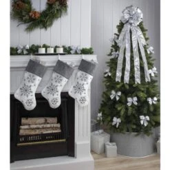 New Traditions 20 In White Linen Snowflake Christmas Stocking With Knit Cuff 3-pack 13 New Traditions 20 In White Linen Snowflake Christmas Stocking With Knit Cuff 3-pack -Northlight Shop new traditions simplify your holiday christmas stockings 1209482 1dd3 76 1000