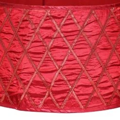New Traditions 26 In Red Satin Christmas Tree Collar With Red Glitter Lattice Pattern -Northlight Shop new traditions simplify your holiday christmas tree collars 2265082 3dd 1f 1000