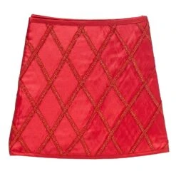 New Traditions 26 In Red Satin Christmas Tree Collar With Red Glitter Lattice Pattern -Northlight Shop new traditions simplify your holiday christmas tree collars 2265082 3dd fa 1000