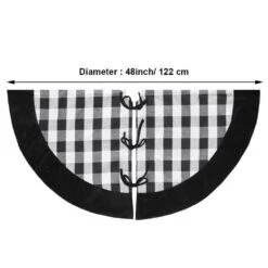48 In. Black And White Buffalo Plaid Christmas Tree Skirt With Black Velvet Cuff 6 48 In. Black And White Buffalo Plaid Christmas Tree Skirt With Black Velvet Cuff -Northlight Shop new traditions simplify your holiday christmas tree skirts 2487133 1dd 4f 1000