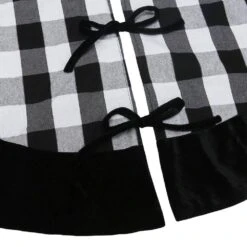 48 In. Black And White Buffalo Plaid Christmas Tree Skirt With Black Velvet Cuff 5 48 In. Black And White Buffalo Plaid Christmas Tree Skirt With Black Velvet Cuff -Northlight Shop new traditions simplify your holiday christmas tree skirts 2487133 1dd c3 1000