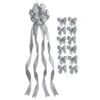 Christmas Tree Topper Bow And 12 Mini Bows Silver Glitter Ribbon 9 Christmas Tree Topper Bow And 12 Mini Bows Silver Glitter Ribbon -Northlight Shop new traditions simplify your holiday christmas tree toppers 49995115dd 64 1000