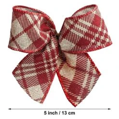 Linen And Red Berry Large Plaid Ribbon Christmas Tree Topper Bow And 12 Mini Bows (13-Pieces) -Northlight Shop new traditions simplify your holiday christmas tree toppers 49995121dd 4f 1000