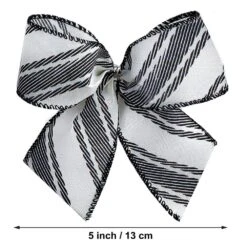 Ivory And Black Large Ivory Ribbon Christmas Tree Topper Bow And 12 Mini Bows, Stripe Print (13-Pieces) 7 Ivory And Black Large Ivory Ribbon Christmas Tree Topper Bow And 12 Mini Bows, Stripe Print (13-Pieces) -Northlight Shop new traditions simplify your holiday christmas tree toppers 49995126dd 4f 1000
