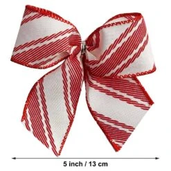 53 In. Ivory And Red Stripe Bow Christmas Tree Topper With 12 Matching Mini Bows 6 53 In. Ivory And Red Stripe Bow Christmas Tree Topper With 12 Matching Mini Bows -Northlight Shop new traditions simplify your holiday christmas tree toppers 49995127dd 4f 1000