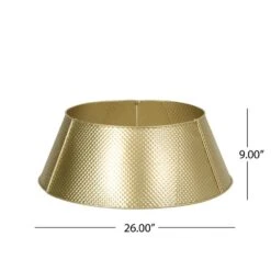 Hartselle 26 In. Gold Metal Christmas Tree Collar -Northlight Shop noble house christmas tree skirts 107663 c3 1000