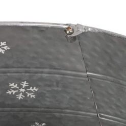 Morelos 26 In. Silver Metal Christmas Tree Collar -Northlight Shop noble house christmas tree skirts 107664 1f 1000