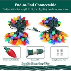 67 Ft. 100 Bulbs Outdoor Decorations For House Waterproof String Lights, Multicolor -Northlight Shop nordic hygge christmas string lights b0c85vm7zj fa 1000