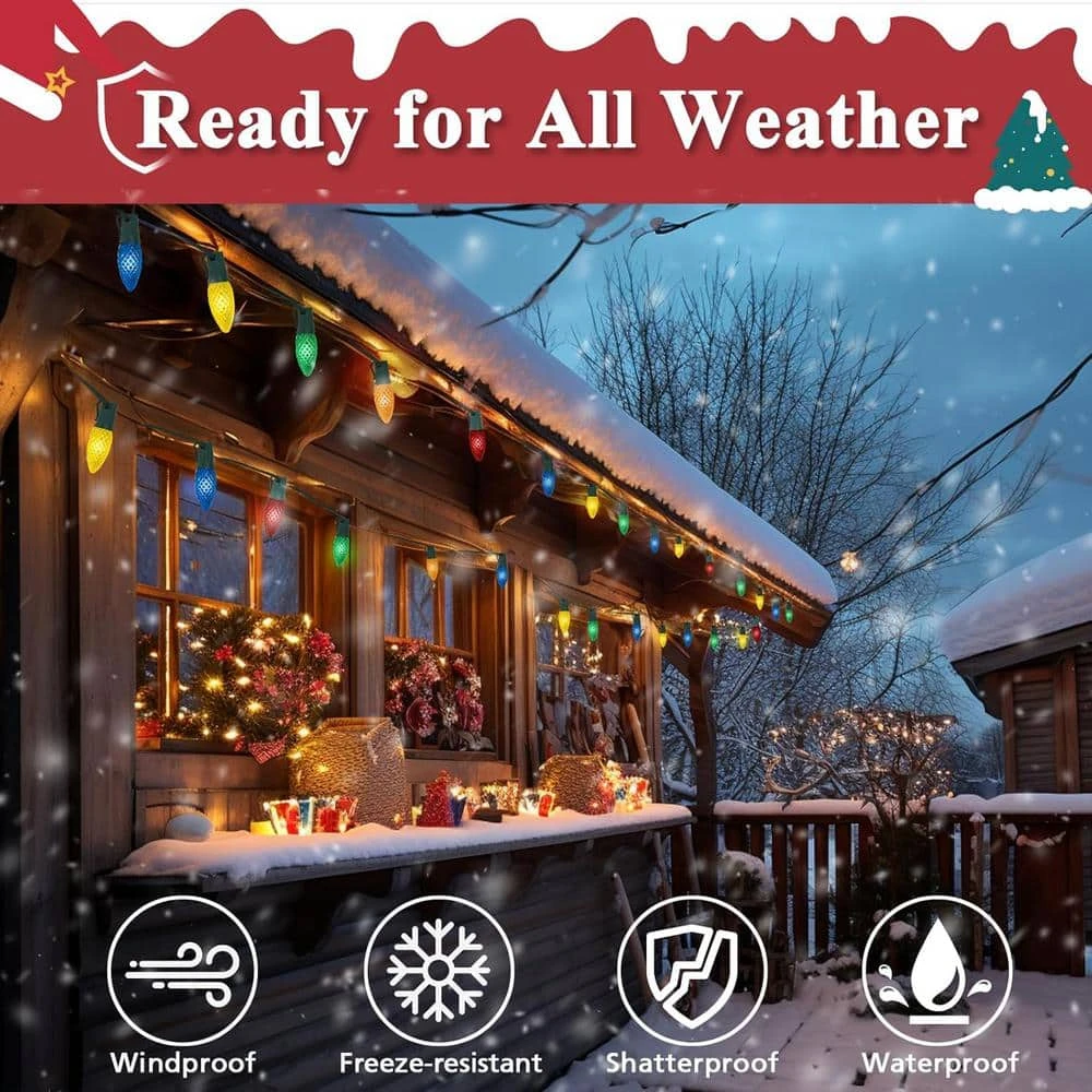 100 Ft. 50 LED Indoor Outdoor String Light For House Roof Patio Tree, Multicolor 3 100 Ft. 50 LED Indoor Outdoor String Light For House Roof Patio Tree, Multicolor - Image 3