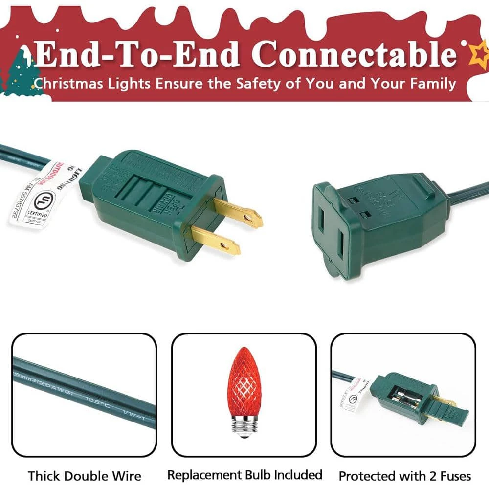 100 Ft. 50 LED Indoor Outdoor String Light For House Roof Patio Tree, Multicolor 2 100 Ft. 50 LED Indoor Outdoor String Light For House Roof Patio Tree, Multicolor - Image 2