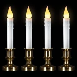 Northlight Set Of 4 Battery Operated LED Flickering Window Christmas Candle Lamp With Timer 8.5 In. -Northlight Shop northlight christmas candles 32912616 4f 1000