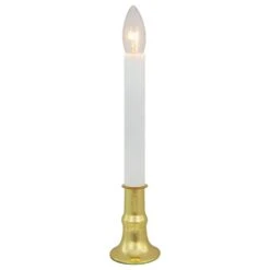 Northlight Single Light Window Candle With Timer-9 In. -White And Gold-Set Of 4