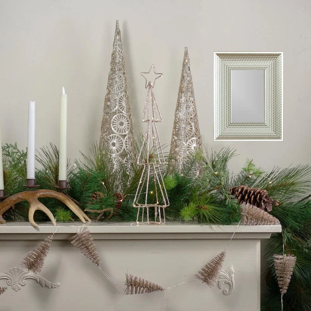 Northlight 17 .5 In. LED Lighted B/O Gold Glittered Wire Christmas C1 Tree - White Lights 5 Northlight 17 .5 In. LED Lighted B/O Gold Glittered Wire Christmas C1 Tree - White Lights - Image 5