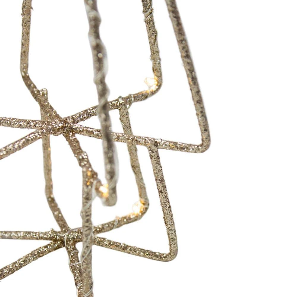 Northlight 17 .5 In. LED Lighted B/O Gold Glittered Wire Christmas C1 Tree - White Lights 3 Northlight 17 .5 In. LED Lighted B/O Gold Glittered Wire Christmas C1 Tree - White Lights - Image 3