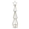 Northlight 17 .5 In. LED Lighted B/O Gold Glittered Wire Christmas C1 Tree - White Lights