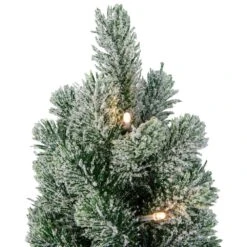 Northlight 17 In. Mini Artificial Tabletop LED Flocked Christmas Tree With Burlap Base- Clear Lights 7 Northlight 17 In. Mini Artificial Tabletop LED Flocked Christmas Tree With Burlap Base- Clear Lights -Northlight Shop northlight christmas centerpieces 34315165 1f 1000