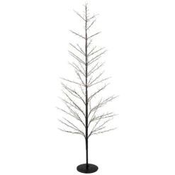 Northlight 7 Ft. Flat Black Tree Warm White LED Copper Wire Lights
