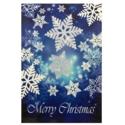 Northlight 28 In. X 40 In. Merry Christmas And Snowflakes Blue And White Garden Flag