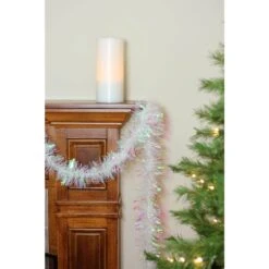 Northlight 50 Ft. 5 Ply Unlit Festive White Iridescent Thick Cut Christmas Tinsel Garland -Northlight Shop northlight christmas garland 32274105 31 1000