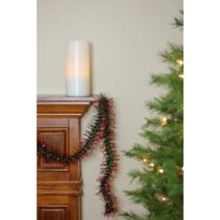 Northlight 50 Ft. Unlit Shiny Red And Green Spiral Center Christmas Tinsel Garland -Northlight Shop northlight christmas garland 32274106 4f 1000