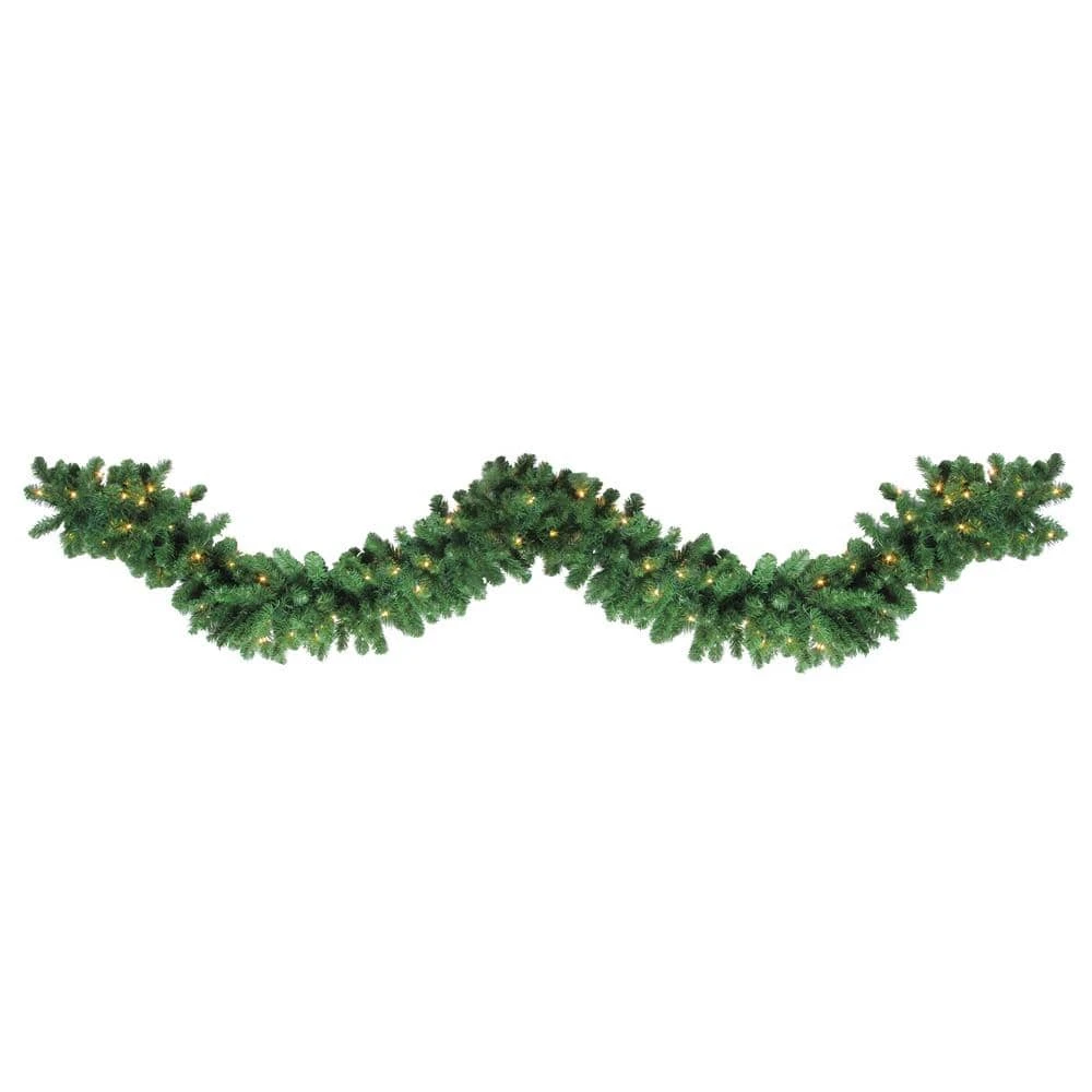 Northlight 9 Ft. X 14 In. Pre-Lit Olympia Pine Artificial Christmas Garland Clear Lights 1 Northlight 9 Ft. X 14 In. Pre-Lit Olympia Pine Artificial Christmas Garland Clear Lights