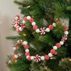 Northlight 4 Ft. Peppermint Candy Beaded Artificial Christmas Garland - Unlit -Northlight Shop northlight christmas garland 34861473 31 1000