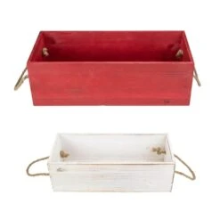 Northlight 12 In. To 13.75 In. Red And White Wood Organizer Boxes Christmas Decorations (Set Of 2) -Northlight Shop northlight christmas gift boxes 34308715 4f 1000