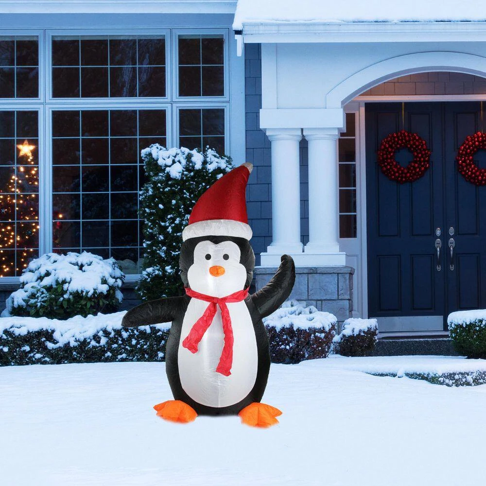 Northlight 4ft. Airblown Inflatable Festive Penguin Lighted Christmas Yard Art Decorations 2 Northlight 4ft. Airblown Inflatable Festive Penguin Lighted Christmas Yard Art Decorations - Image 2