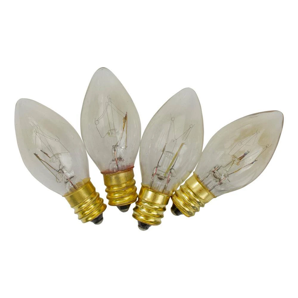 Northlight 2 In. C7 Incandescent Clear White Lights Replacement Twinkle Bulbs (4-Pack) 2 Northlight 2 In. C7 Incandescent Clear White Lights Replacement Twinkle Bulbs (4-Pack) - Image 2