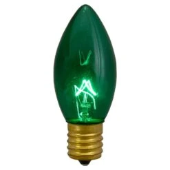 Northlight 3 In. C9 Green Transparent Christmas Replacement Bulbs (Set Of 4)