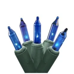 Northlight 4 Ft. X 6 Ft. Blue Mini Net Style Christmas Lights With Green Wire