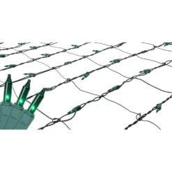 Northlight 4 Ft. X 6 Ft. Green Mini Net Style Christmas Lights With Green Wire -Northlight Shop northlight christmas net lights 32604350 c3 1000