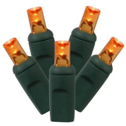 Northlight 4 Ft. X 6 Ft. Orange LED Net Style Christmas Lights With Green Wire