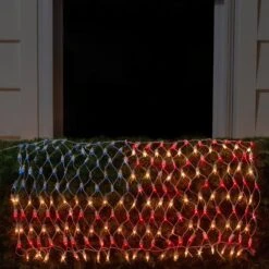 Northlight 24 In. X 33 In. 200-Light Count Red, White And Blue American Flag Mini Net Lights With White Wire -Northlight Shop northlight christmas net lights 34175120 31 1000
