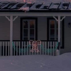 Northlight 105-Light 3-Piece Lighted Red And Green Bow And Swag Christmas Decoration -Northlight Shop northlight christmas novelty lights 33406675 44 1000