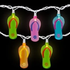 Northlight 7.25 Ft. 10-Light Clear Summer Flip Flop Novelty Incandescent Mini String Lights With White Wire Bulbs 9 Northlight 7.25 Ft. 10-Light Clear Summer Flip Flop Novelty Incandescent Mini String Lights With White Wire Bulbs -Northlight Shop northlight christmas novelty lights 34175110 1f 1000