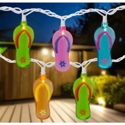 Northlight 7.25 Ft. 10-Light Clear Summer Flip Flop Novelty Incandescent Mini String Lights With White Wire Bulbs 10 Northlight 7.25 Ft. 10-Light Clear Summer Flip Flop Novelty Incandescent Mini String Lights With White Wire Bulbs -Northlight Shop northlight christmas novelty lights 34175110 44 1000