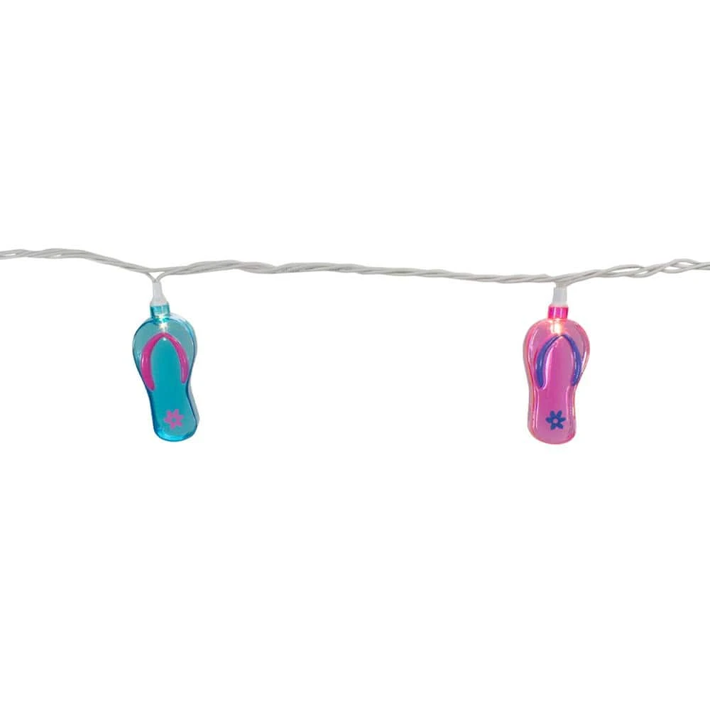 Northlight 7.25 Ft. 10-Light Clear Summer Flip Flop Novelty Incandescent Mini String Lights With White Wire Bulbs 3 Northlight 7.25 Ft. 10-Light Clear Summer Flip Flop Novelty Incandescent Mini String Lights With White Wire Bulbs - Image 3